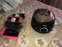 Mini máquina eléctrica de Calentador de fusión de cera, 4 bolsas de granos de cera, 10 pegatinas símil madera, máquina de depilación, Kit de depilación, Calentador de cera