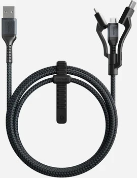 

Cable for iPod, iPhone, iPad Nomad universal Kevlar USB-A to Lightning/USB-C/microUSB 1.5m (nm01012b00)