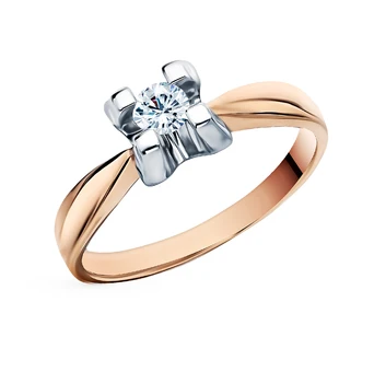 

Gold ring "diamonds of Yakutia" sunlight sample 585