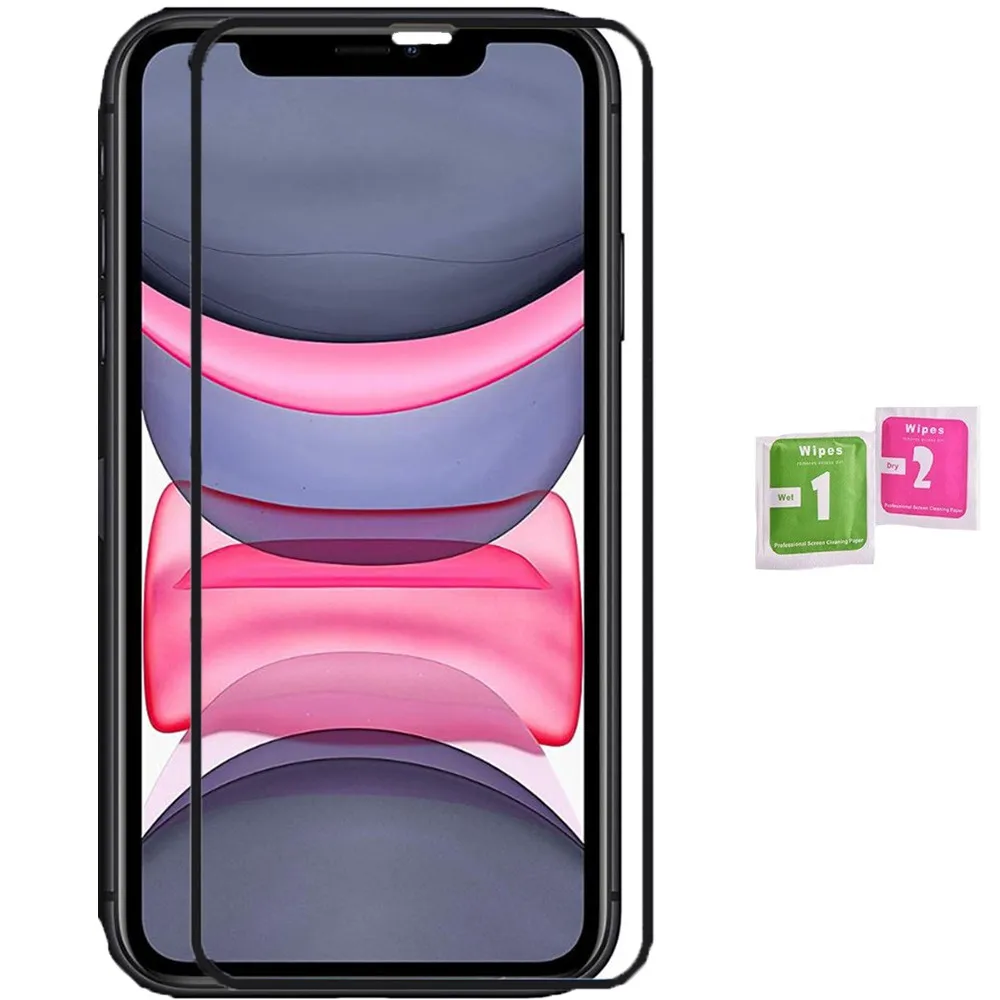 Screen Protector CRYSTAL tempered glass 3D full black covers 100 LCD
for for APPLE IPHONE 11