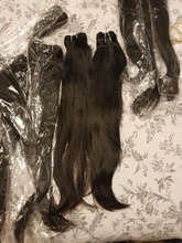 Ali Queen-extensiones de cabello humano brasileño liso, sin procesar, Color Natural, doble trama