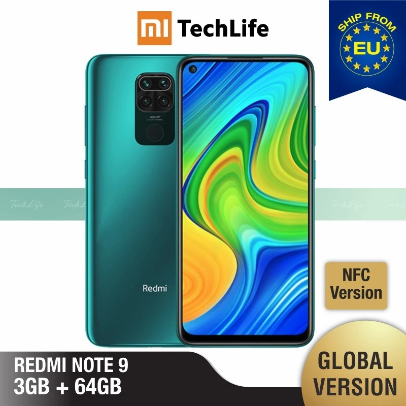 

Global Version Xiaomi Redmi Note 9 3GB RAM 64GB ROM NFC (Brand New / Sealed) redminote9, note9, Smartphone mobile