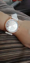 Reloj de pulsera sencillo para mujer, de cuarzo, de cuero de imitación, Geneva, elegante