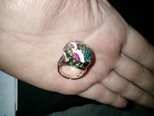 Joyería de estilo Retro dorado para mujer, anillo pintado a mano con aceite, joyería