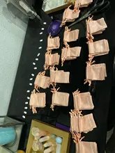 Bolso de diseño de logotipo bolsos con cordones personalizados, embalaje de joyería, elegante, para recuerdo de boda, color rosa, franela, cosméticos, 100