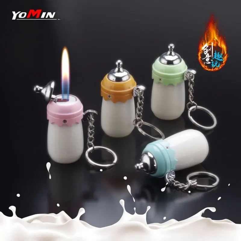 Креативная Бутановая Зажигалка в форме бутылки с молоком мини-зажигалка