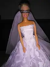 for barbie dress bjd doll clothes Princess Deluxe trailing wedding bride marriage dress