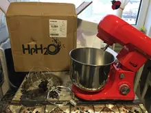 Tazón de acero inoxidable con motor de 4,5l CC, mezclador planetario silencioso, soporte de alimentos de 6 velocidades para cocina, mezclador de crema, batidor de huevos, batidora de masa