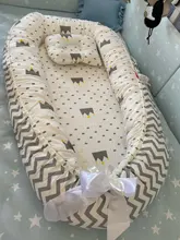 Cama nido para bebé de 85x50cm con almohada, cuna portátil de viaje, cuna de algodón para bebé recién nacido, cuna parachoques