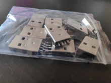 10 unids/lote USB 2,0 4Pin un tipo macho conector SMT negro G49 para cargador de transmisión de datos