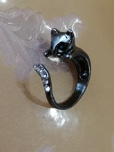 Anillos de gato Kinitial Vintage para mujer y hombre, Anillos de animales Punk, Anillos de gato, bisutería, 1 ud.