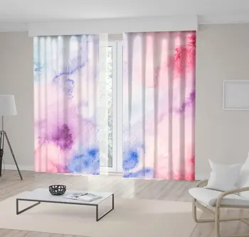

Curtain Watercolor Painting Colorful Splashing on Paper Abstract Clouds Crearive Art Pink Blue Purple