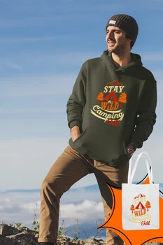 

Angemiel Wear Stay Wild Camping Green Men 'S Hooded Sweatshirt Bags Kombin