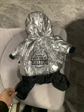 Jumpsuit Pet-Costumes Cotton-Padded Silver-Color Dogs Waterproof Winter Fashion for Hoodie