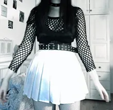 XLOTUS-Falda plisada a cuadros para mujer, falda de cintura alta con costuras para estudiantes, minifalda bonita de baile para chicas 2020