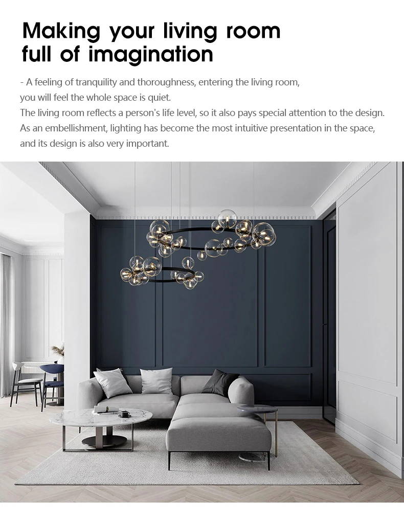 dining room lights Nordic Black LED Chandelier For Living Room Hall Dining Table Kitchen Industrial Glass Ball Ceiling Pendant Lamp Modern Lighting hanging chandelier