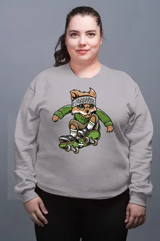 

Angemiel Wear Green Kaykaylı Fox Gray Female Sweatshirt