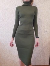Sweater Dresses Turtleneck Long-Sleeve Slim Bodycon Vestidos Autumn Winter Women Lady