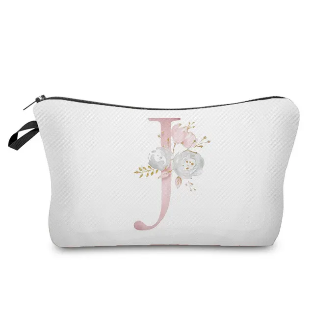 Flowers Alphabet Printed Cosmetic Bags  Bridal Party Make Up Bags Pouch Necessaries Lady Tote Bride Bridesmaid Proposal Gift hz2406