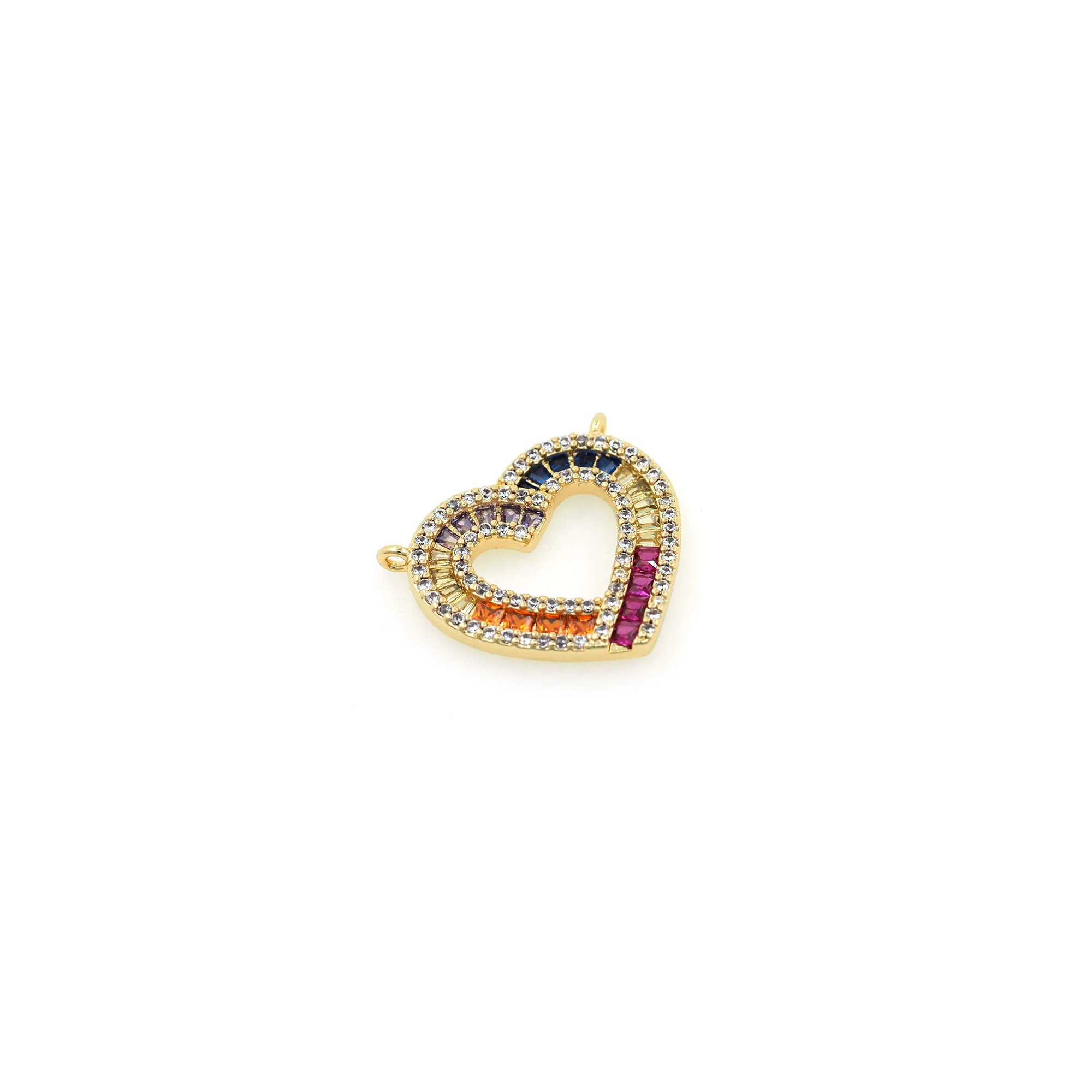 Cubic Zirconia Hollow Heart Connector for DIY Bracelet Necklace Jewelry Making Supplies Accessories Love Jewelry