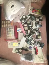 Juego de manicura con secador, lámpara LED UV, 80W, 54W, 24/16/8 Uds., Kit de esmalte de Gel