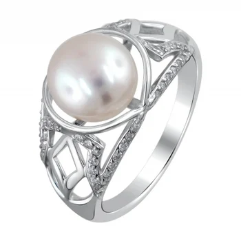 

Esthete ring with pearls and cubic zirconia