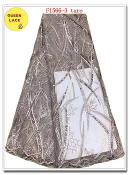 

2019 Latest African Tulle Mesh Dress Material Nigerian Embroidered French Net Lace Fabrics 5Yards Wedding Textile Fabric