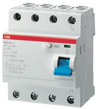 

Differential current switch four pole 40A 100mA ABB f2002csf204101r2400 (Type A)