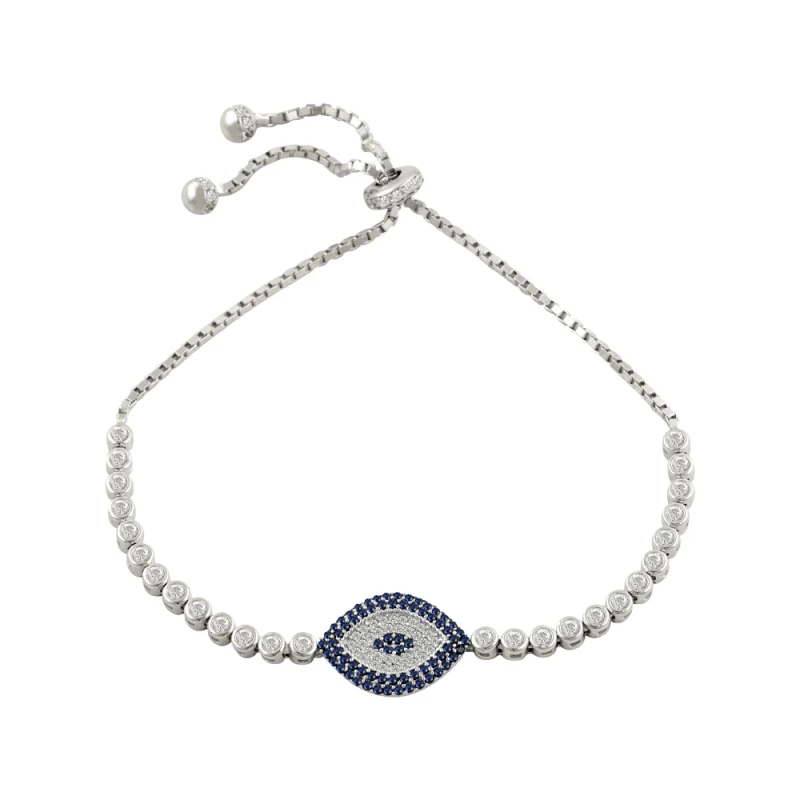 

Silver 925 Sterling Society Eye Watercourse Rhodium Plated Lift Bracelet