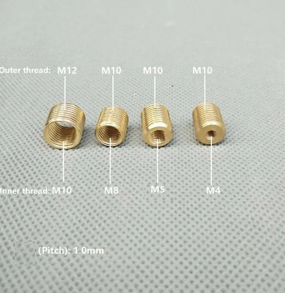 Camal 5pcs M4 To M10,M6 To M10,M8 To M10, M10 To M12 Threaded Hollow Tube Adapter Inner Outer Threaded Coupler Conveyer Adapter