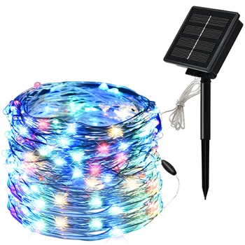 

Led Solar Copper Solar Light String Outdoor Waterproof Copper Wire String For Wedding Holiday Party Garden Fairy Lights 10M 20M