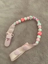 Chupete de bebé Clip cadena cuentas de madera Dummy Clip Chupetas chupete mordedor Clip Correa soporte para pezones cuerda Anti-caída