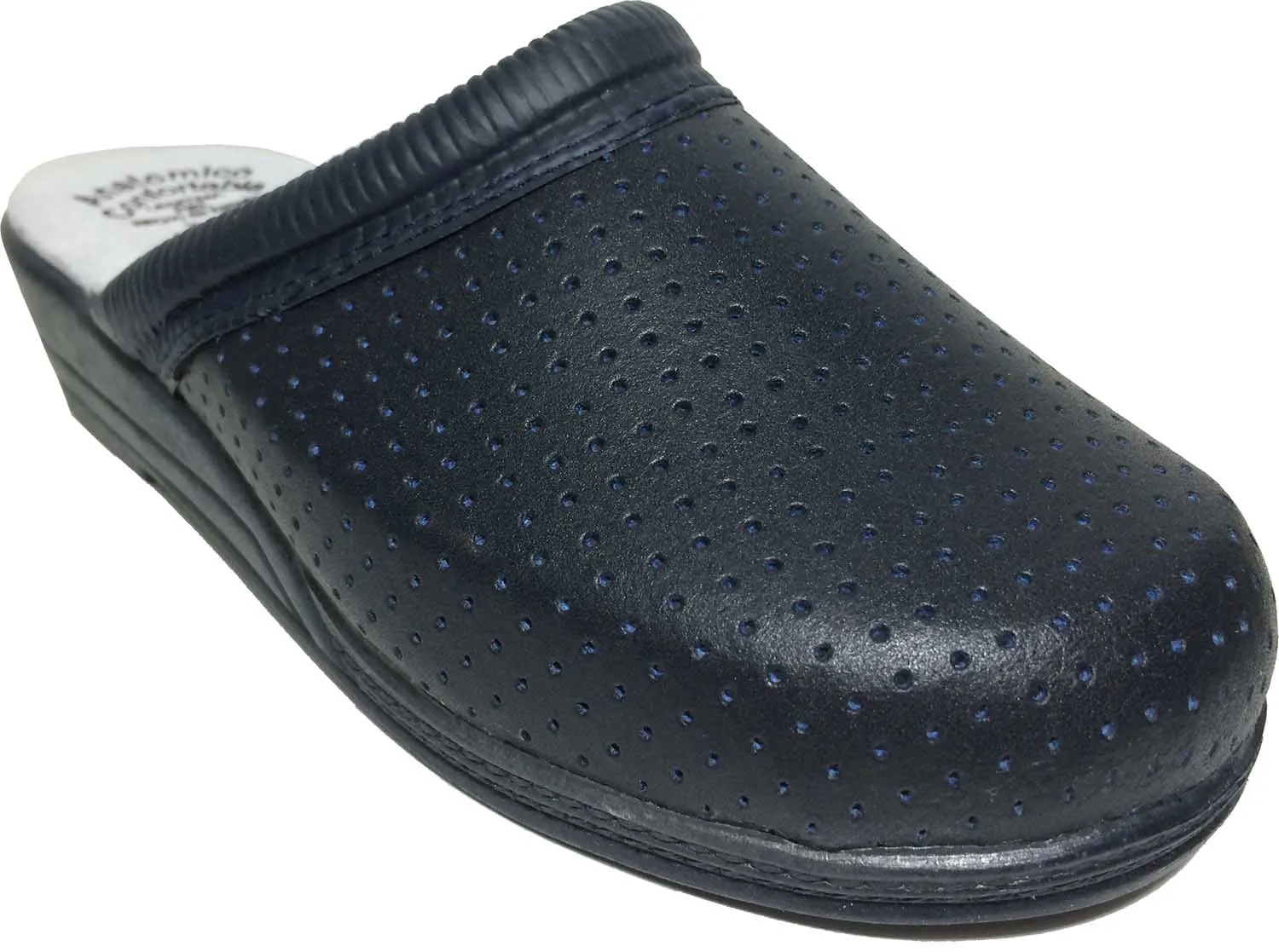 Best Offers Zueco sanitario de piel en color azul para mujer, Calzado Trabajo 1gNWbVJjwNN
