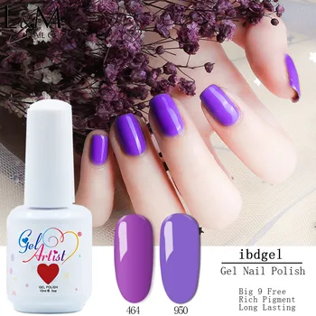 

12 pcs/lot NEW arrival gelartist brand Gel nail polish series UV led soak off Gel colorful Bright long lasting 15ML white bottle