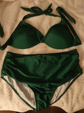 Bikini Big Swimsuits Swimwear Floral Vintage High-Waist Plus-Size Women Female Sexy S-3XL