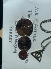 Mapa de la escuela mágica de Harry Potter, carta Express de aprobación, reliquias de la muerte, collar, Banco de monedas y bolsa