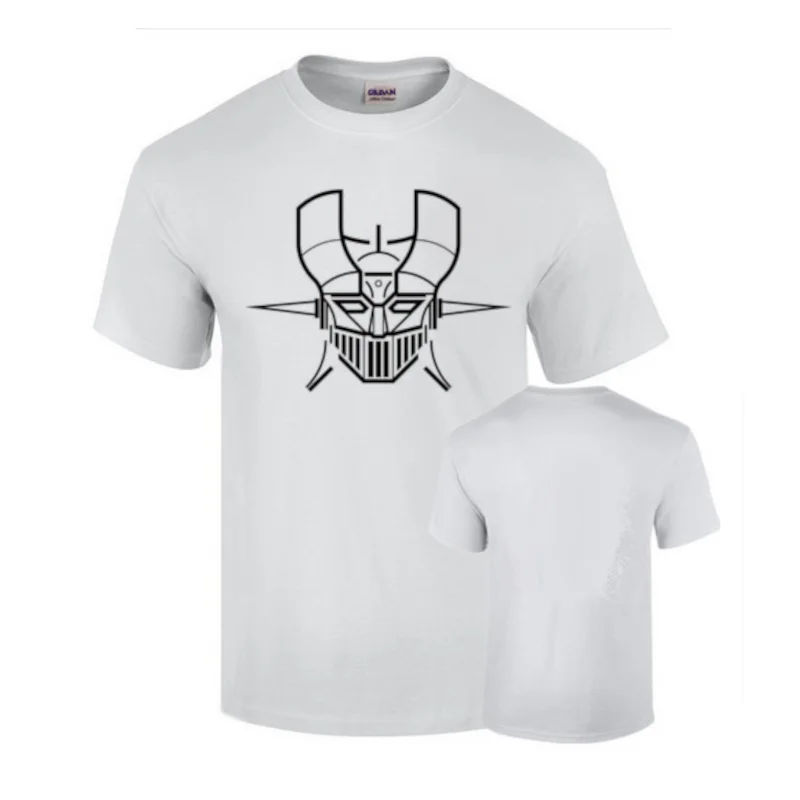 Camiseta Blanca Mazinger Z Impresión Premium Algodon 190Grs