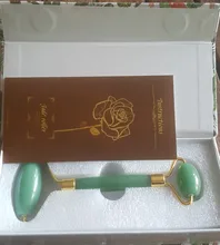 Rodillo de cuarzo rosa natural para masaje facial, rodillo para masaje facial con piedra de jade natural, adelgazante, eliminación de arrugas en cara y barbilla, herramienta para el cuidado de la belleza