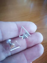Trustdavis-pendientes de plata de primera ley con forma de triángulo para mujer, aretes pequeños, plata esterlina 925, estilo coreano, accesorio de fiesta, DA928