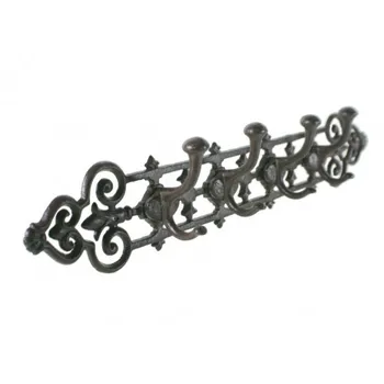 

Hanger cast iron 4 hooks for Wall. Measures: 11x54x7 cm.