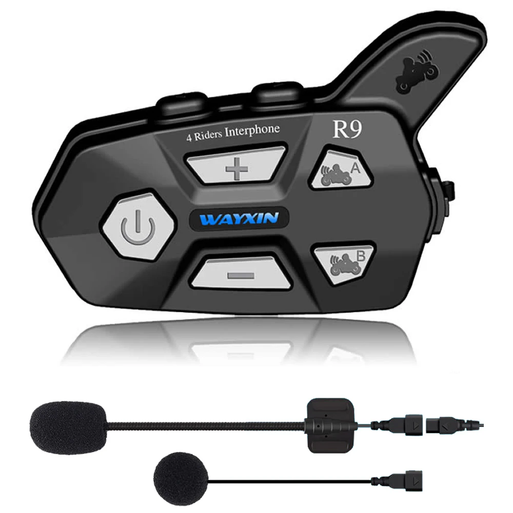 Гарнитура для шлема WAYXIN 1500 м 4 водителя одновременный разговор Bluetooth Интерком