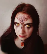 AMARA-lentes de contacto de colores para Halloween, 1 par, para ojos, maquillaje, fiesta, 1 año