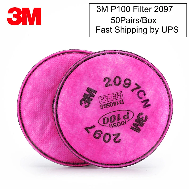 50 Pairs/Box 3M 2097 Organic Cotton Filter High Efficiency Filter Cotton Activated Carbon Cotton Filter P100 Approved LT108