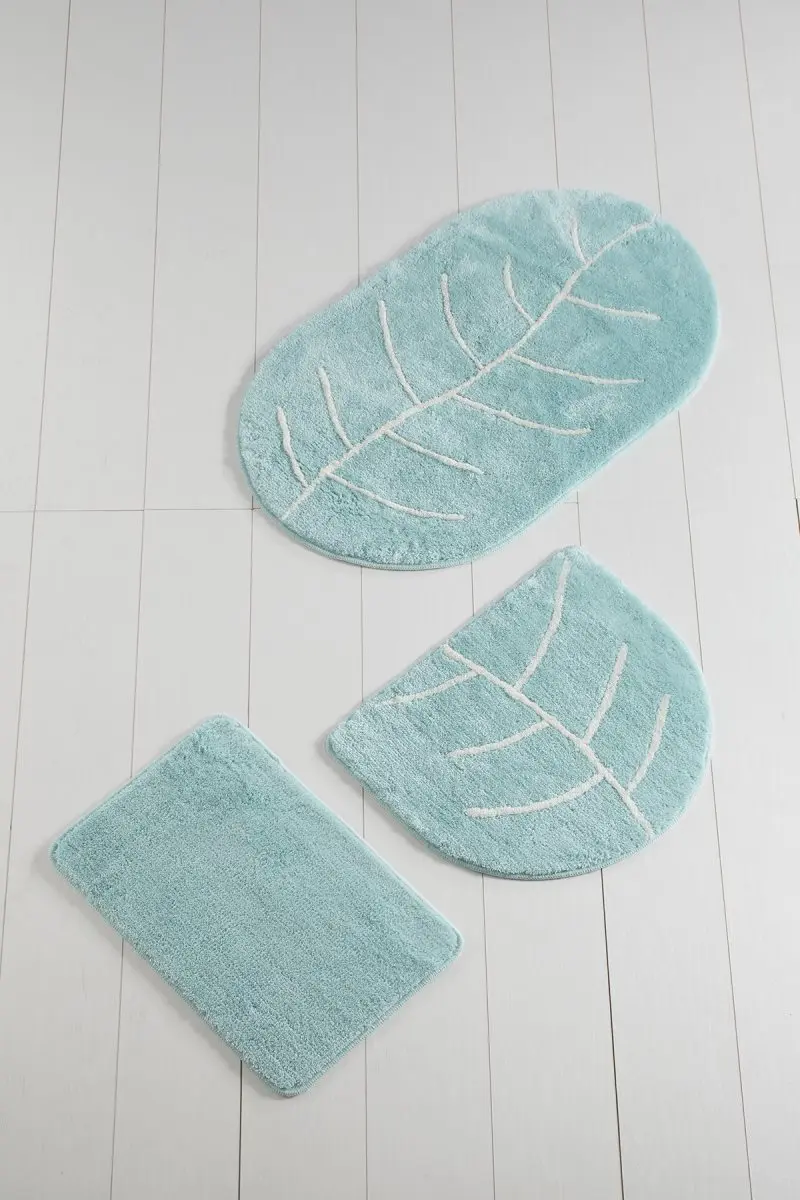 

Bath Mat-mats | Mat Bath Mats Non Slip Anti Mould Mats Mint Leaf 3L Set 60X100 cm-50X60 Cm-40X60 Cm
