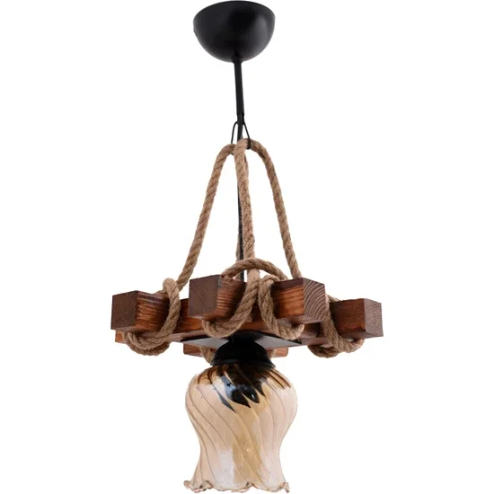 

Single Eylul Decorative Wooden Chandelier