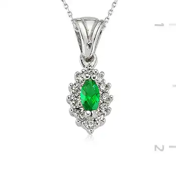 

KUTAYDAN 925 Sterling Silver Green Shuttle Lady Necklace