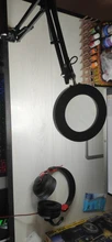 Lámpara de escritorio de lupa plegable profesional, luz LED de lectura con tres modos de atenuación, fuente de alimentación USB, 5 aumentos