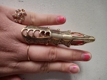 Docona-Anillos Midi Punk para mujer, armadura de Calavera, oro gótico, anillo ajustable de aleación, joyería de fiesta