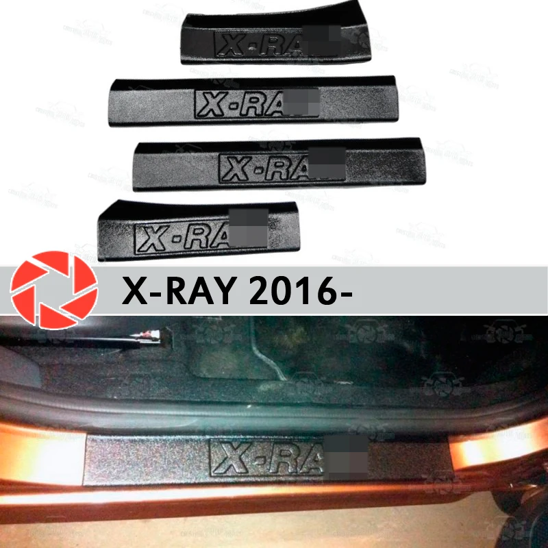 Дверные пороги для Lada X-Ray 2016 ~ пластиковая ABS ступенчатая пластина внутренняя
