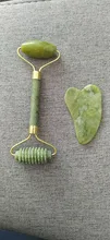 Rodillo de piedra de Jade Natural para masaje Facial, masajeador de gua sha, rascador, herramientas adelgazantes de belleza, relajación de la piel